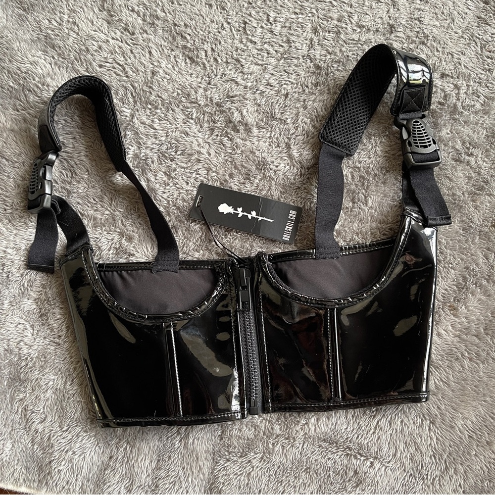 Sold-Dolls Kill underbust corset top black